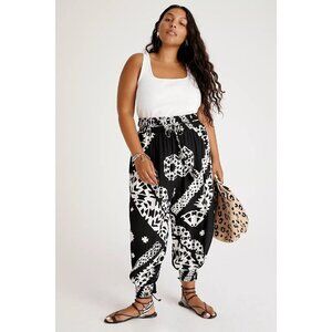 Anthropologie Women's Black and White Aniya Balloon Joggers Pants Size Small